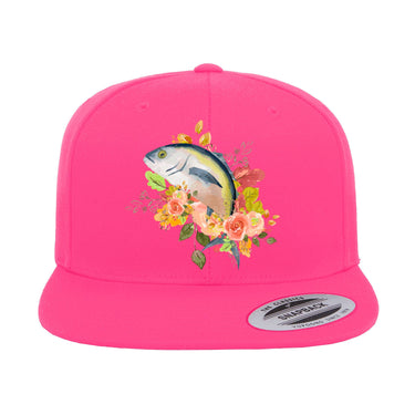 Fishing Flower Flat Bill Cap
